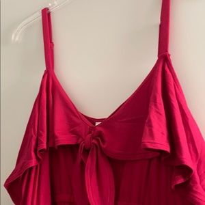 Fuschia cold shoulder maternity dress